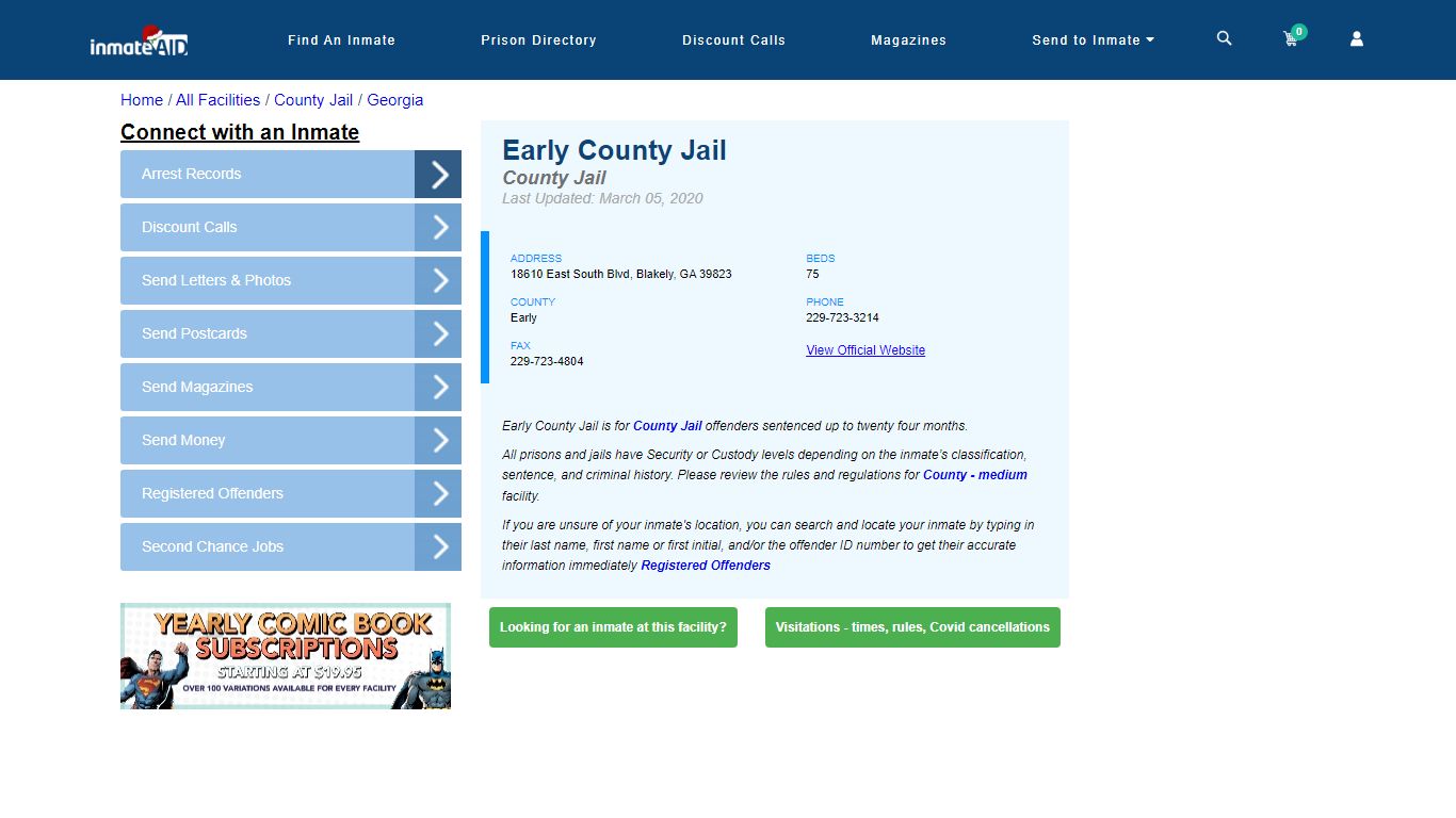 Early County Jail - Inmate Locator - Blakely, GA